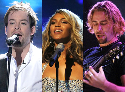 David Cook, Beyonce, Chad Kroeger David Cook, Beyonce, Chad Kroeger